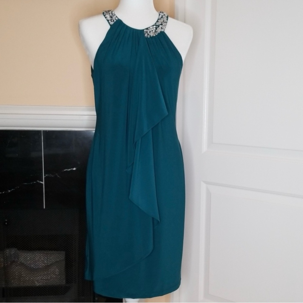 Teal Midsize Ruffle Dress